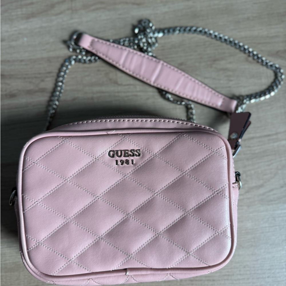 GUESS Pink Quilted Crossbody Bag